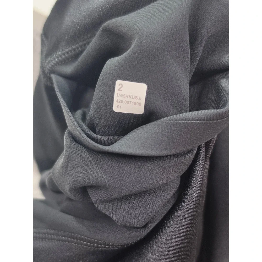 Lululemon Satin Shine Panelled Tight 25 Wordmark Coal Black LW5HKUS Size 2